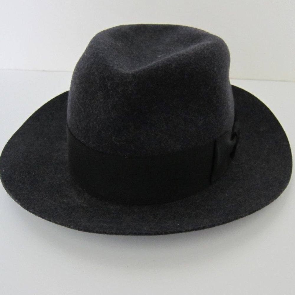 American Eagle Outfitters Mens Dark Gray Fedora Hat Medium Wool